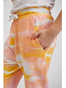 Sam 73 Roza in oranžne dekliške hlače z vzorcem SAM73 Jargon