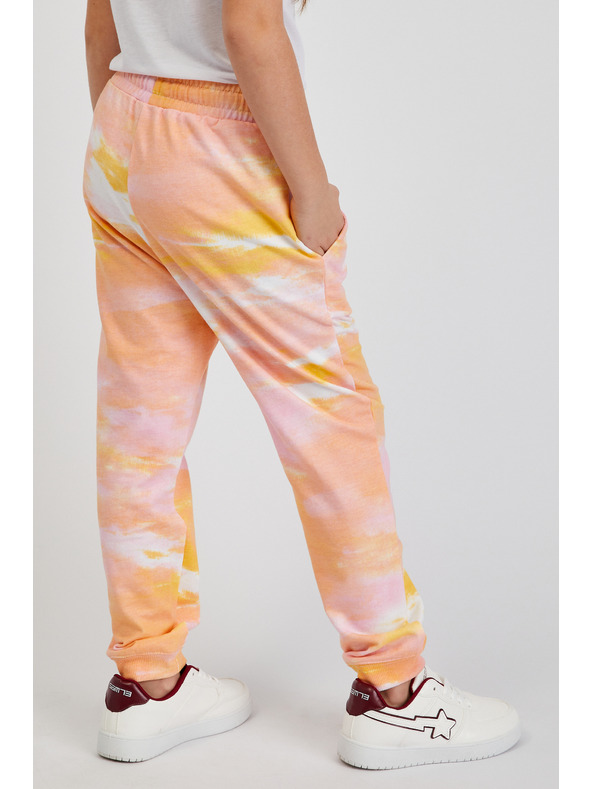 Sam 73 Roza in oranžne dekliške hlače z vzorcem SAM73 Jargon