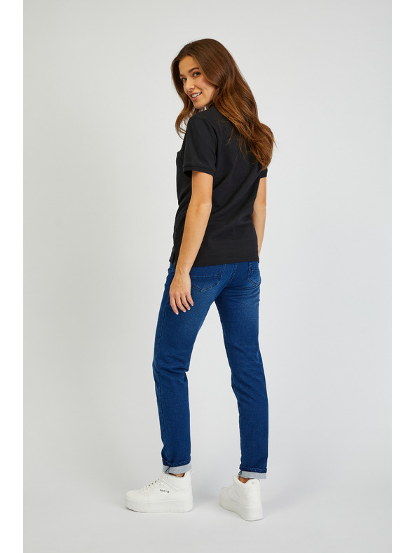 Sam 73 Črna ženska bombažna polo majica SAM73 Hydra