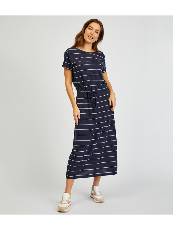 Sam 73 Temno modra črtasta ženska obleka SAM73 Columba