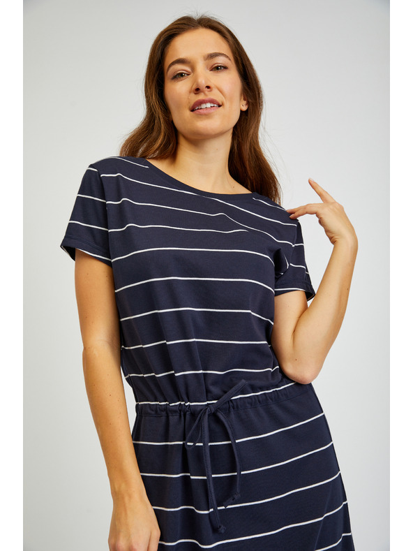 Sam 73 Temno modra črtasta ženska obleka SAM73 Columba