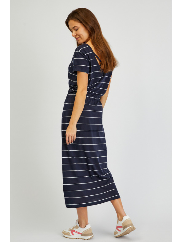 Sam 73 Temno modra črtasta ženska obleka SAM73 Columba