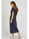 Sam 73 Temno modra črtasta ženska obleka SAM73 Columba
