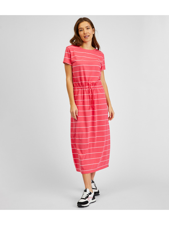 Sam 73 Rdeča črtasta ženska obleka SAM73 Columba