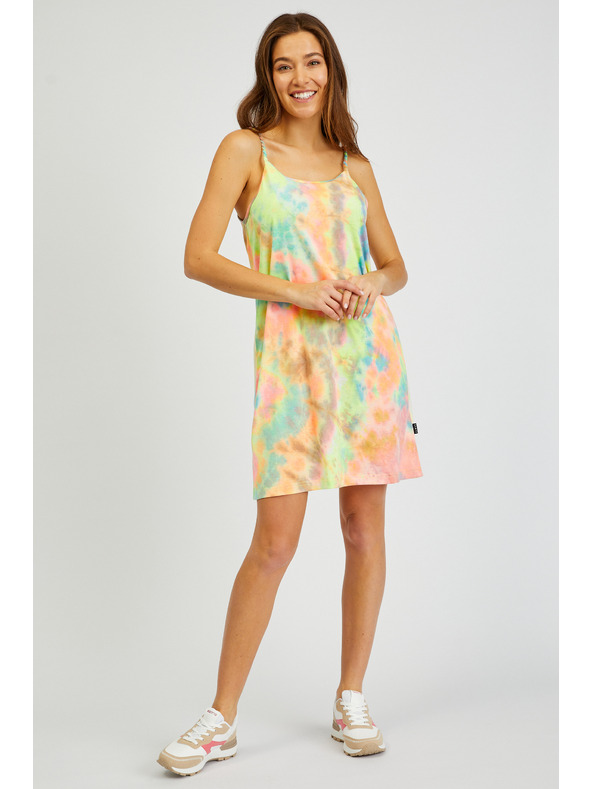 Sam 73 Zelena in rumena ženska vzorčasta poletna obleka SAM73 Diops