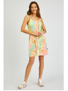 Sam 73 Zelena in rumena ženska vzorčasta poletna obleka SAM73 Diops