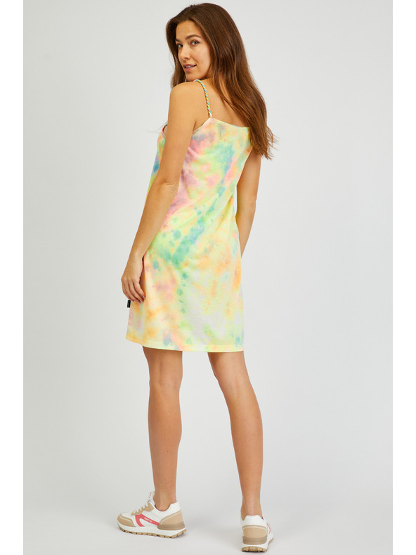 Sam 73 Zelena in rumena ženska vzorčasta poletna obleka SAM73 Diops