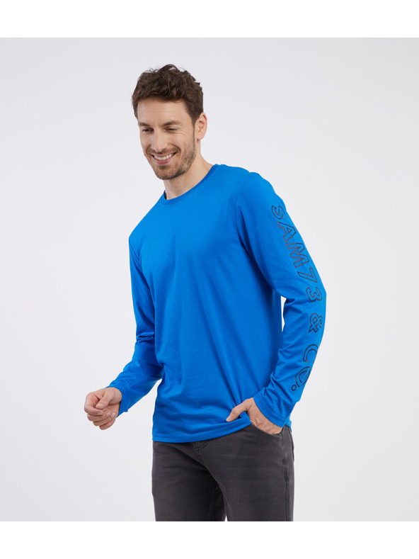 Sam 73 Modra moška majica z dolgimi rokavi SAM 73 Regulus