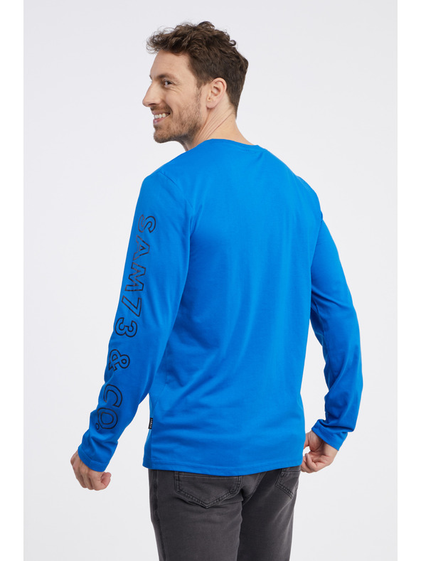 Sam 73 Modra moška majica z dolgimi rokavi SAM 73 Regulus