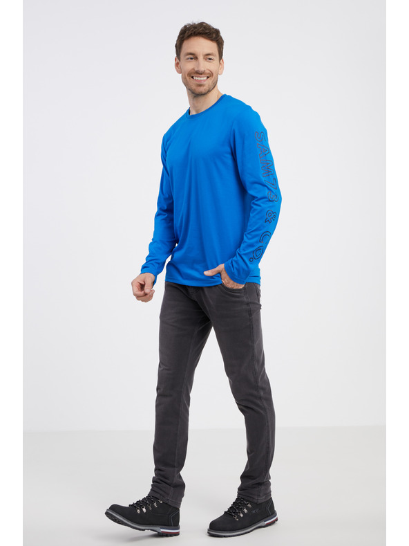 Sam 73 Modra moška majica z dolgimi rokavi SAM 73 Regulus