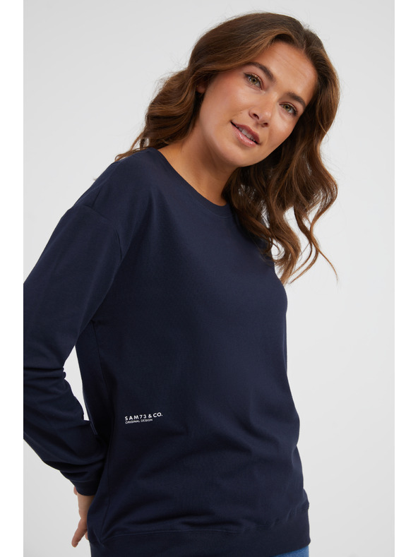 Sam 73 Temno modra ženska majica z dolgimi rokavi SAM 73 Sharma