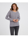 Sam 73 Modra in rožnata ženska črtasta majica z dolgimi rokavi SAM 73 Prudence