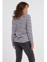Sam 73 Modra in rožnata ženska črtasta majica z dolgimi rokavi SAM 73 Prudence
