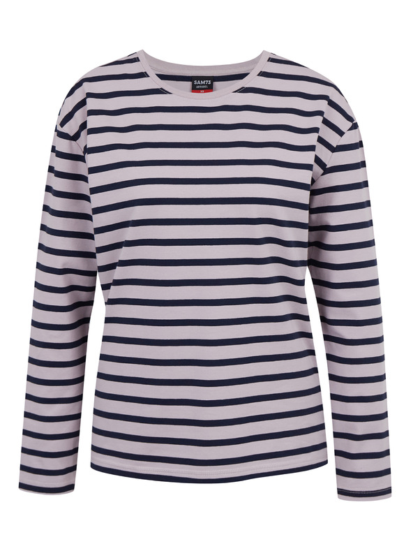 Sam 73 Modra in rožnata ženska črtasta majica z dolgimi rokavi SAM 73 Prudence