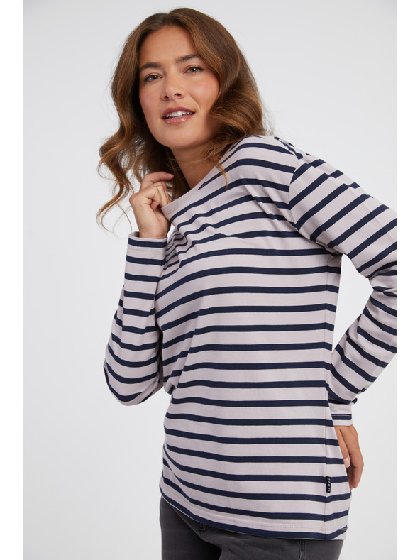 Sam 73 Modra in rožnata ženska črtasta majica z dolgimi rokavi SAM 73 Prudence