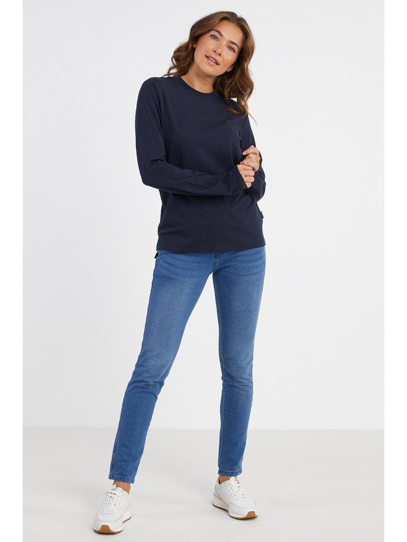 Sam 73 Temno modra ženska majica z dolgimi rokavi SAM 73 Zira