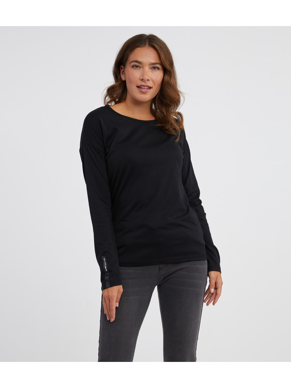Sam 73 Črna ženska majica z dolgimi rokavi SAM 73 Patty
