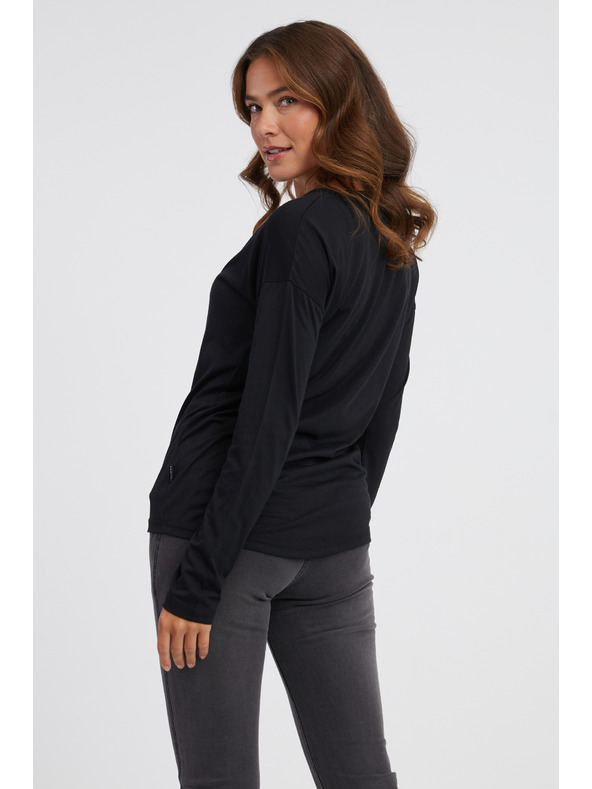 Sam 73 Črna ženska majica z dolgimi rokavi SAM 73 Patty