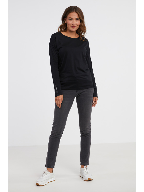 Sam 73 Črna ženska majica z dolgimi rokavi SAM 73 Patty