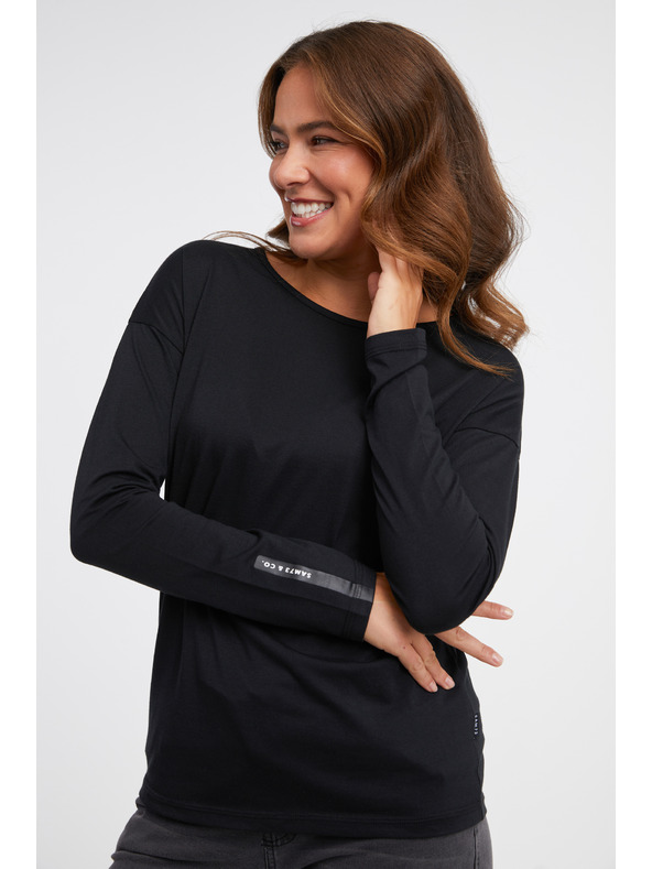 Sam 73 Črna ženska majica z dolgimi rokavi SAM 73 Patty