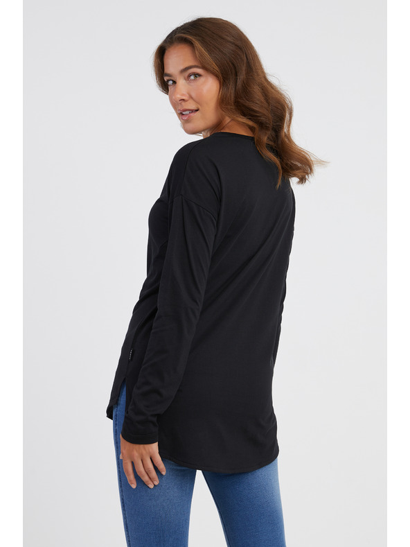 Sam 73 Črna ženska majica z dolgimi rokavi SAM 73 Sherri