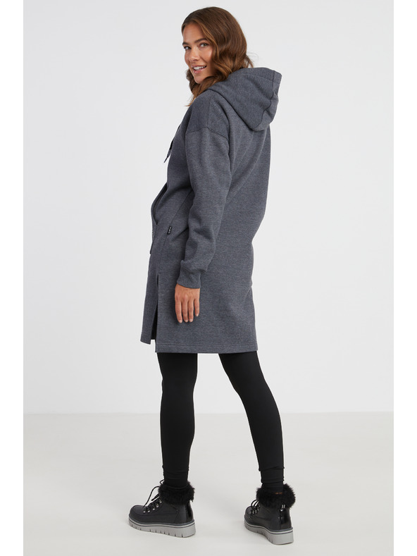 Sam 73 Temno siva ženska brindle jopa z zadrgo obleka SAM 73 Cresside