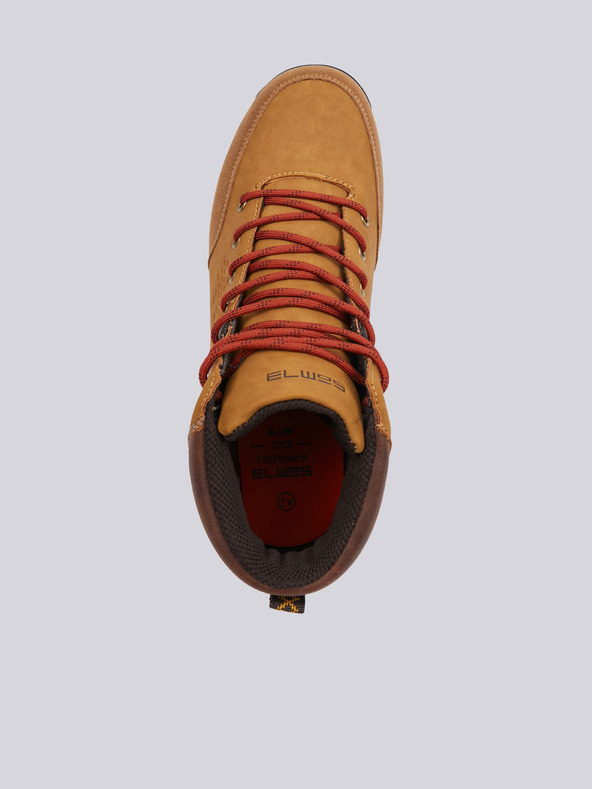 Sam 73 Rjavi moški gležnjarji z detajli iz semiša SAM 73 Musca