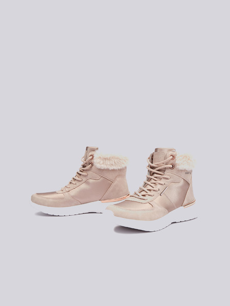 Sam 73 Svetlo roza ženski zimski gležnjarji s semišnimi detajli SAM 73 Antlia
