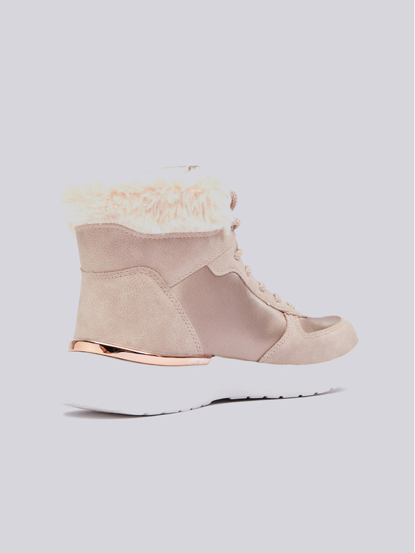 Sam 73 Svetlo roza ženski zimski gležnjarji s semišnimi detajli SAM 73 Antlia