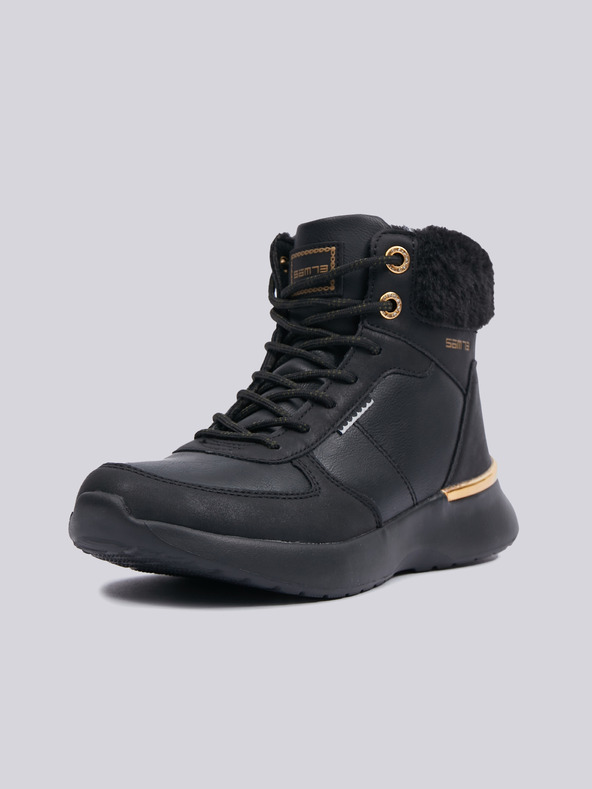 Sam 73 Črni ženski zimski gležnjarji s semišnimi detajli SAM 73 Antlia