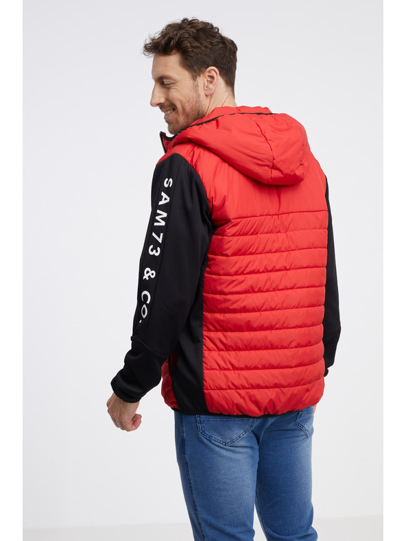 Sam 73 Črno-rdeča moška lahka prešita jakna SAM 73 Travis