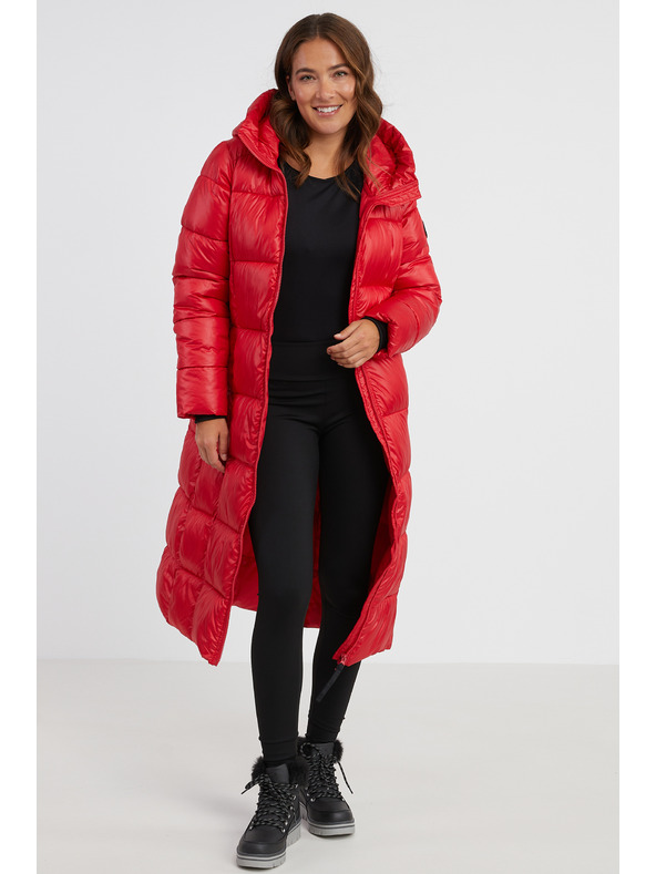 Sam 73 Rdeč ženski prešiti plašč s kapuco SAM 73 Anna