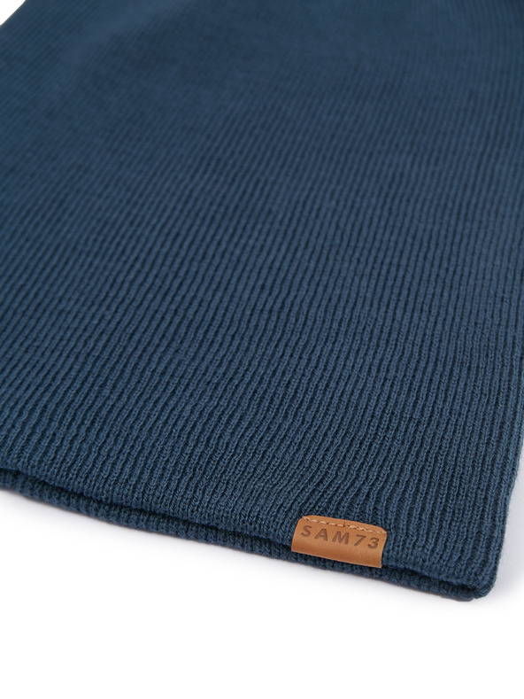 Sam 73 Temno modra moška pletena kapa SAM 73
