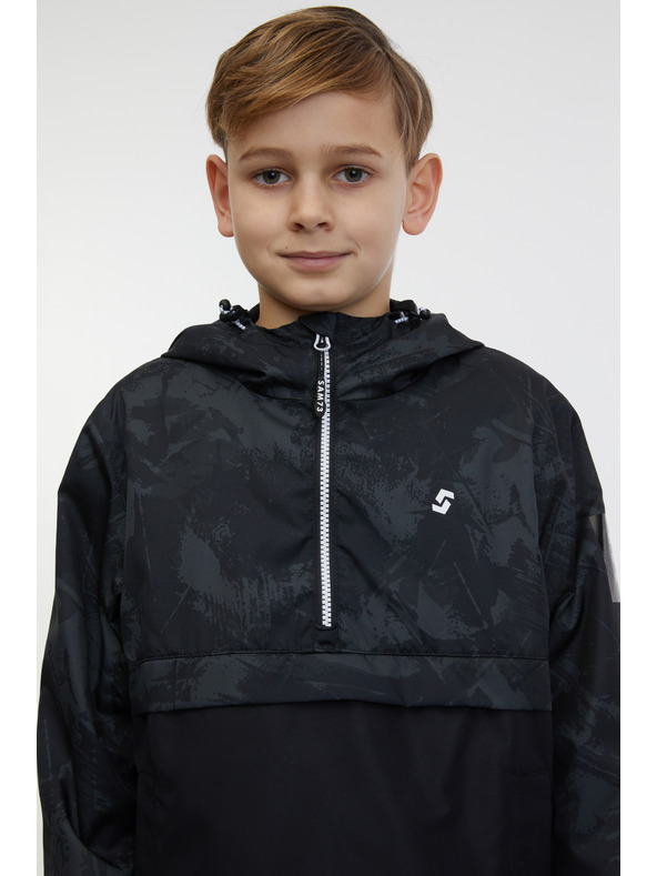 Sam 73 Črna otroška anorak jakna z vzorcem SAM 73 Juno