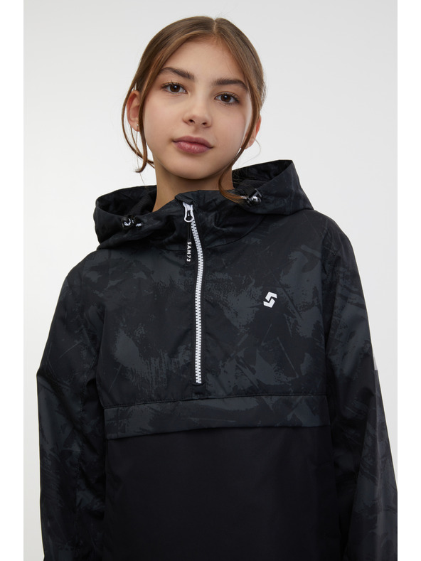 Sam 73 Črna otroška anorak jakna z vzorcem SAM 73 Juno