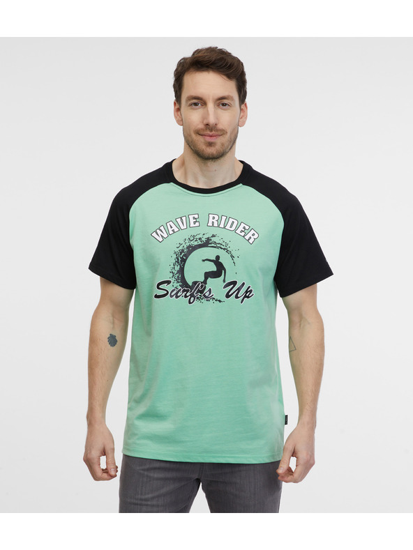 Sam 73 Črno-zelena moška majica SAM 73 Esteban