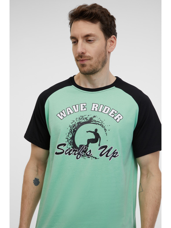 Sam 73 Črno-zelena moška majica SAM 73 Esteban