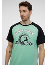 Sam 73 Črno-zelena moška majica SAM 73 Esteban