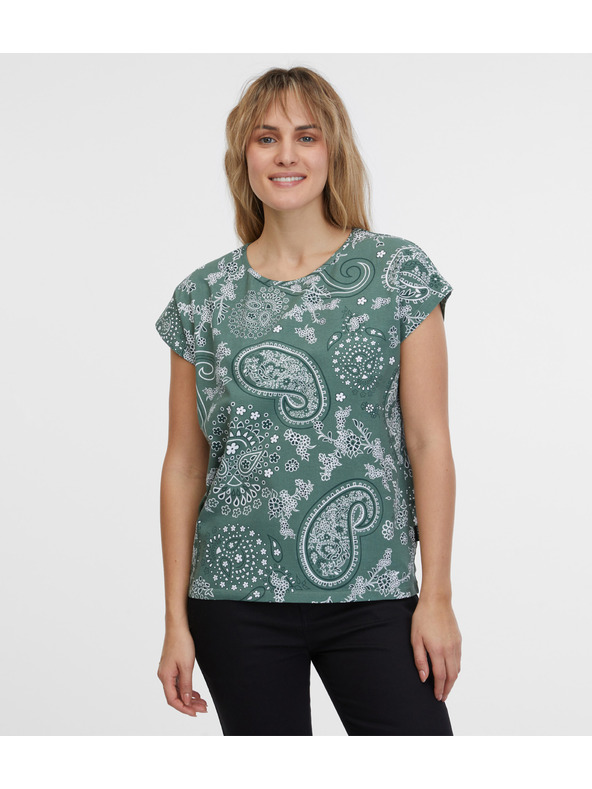 Sam 73 Zelena ženska majica z vzorcem SAM 73 Margarita