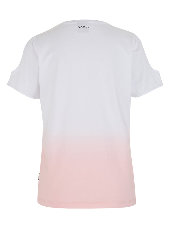Sam 73 Roza in bela ženska majica SAM 73 Dolores