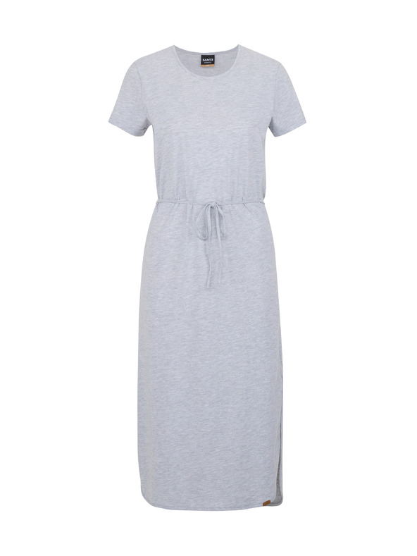 Sam 73 Svetlo siva črtasta ženska midi obleka SAM 73 Estela