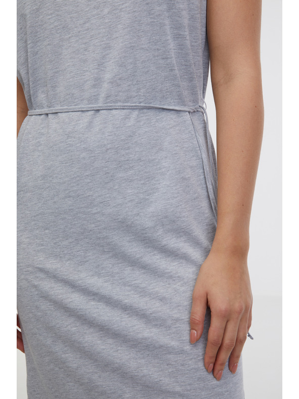 Sam 73 Svetlo siva črtasta ženska midi obleka SAM 73 Estela