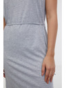 Sam 73 Svetlo siva črtasta ženska midi obleka SAM 73 Estela