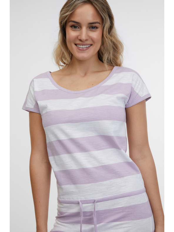 Sam 73 Bela in vijolična črtasta ženska obleka SAM 73 Reyna