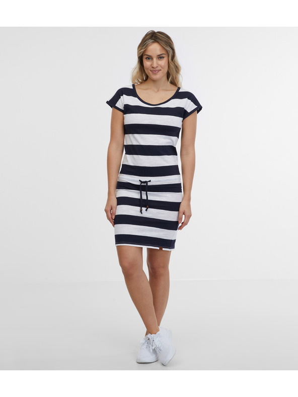 Sam 73 Belo-modra črtasta ženska obleka SAM 73 Reyna