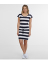 Sam 73 Belo-modra črtasta ženska obleka SAM 73 Reyna