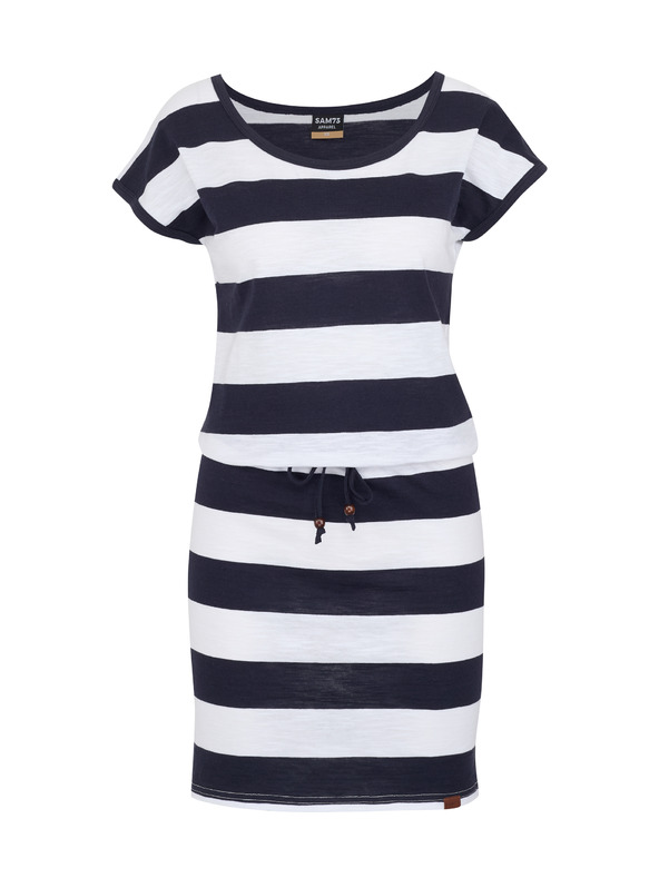 Sam 73 Belo-modra črtasta ženska obleka SAM 73 Reyna