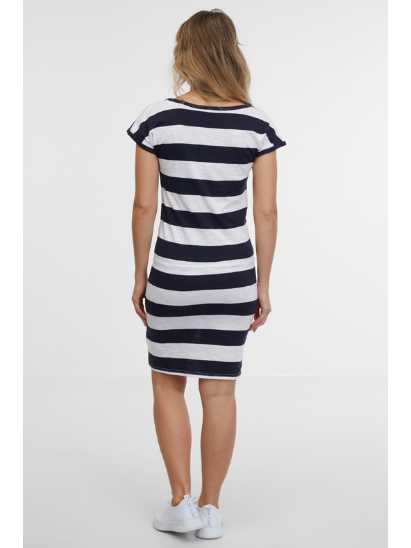 Sam 73 Belo-modra črtasta ženska obleka SAM 73 Reyna