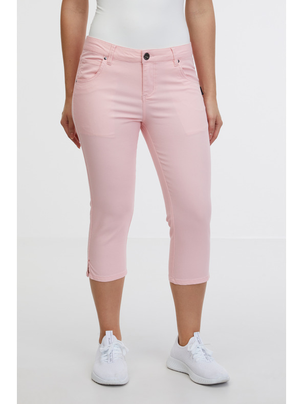 Sam 73 Svetlo roza ženske tričetrtinske kavbojke ozkega kroja SAM 73 Amara