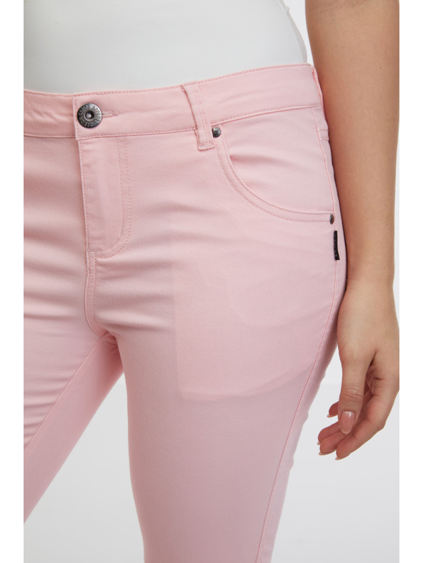 Sam 73 Svetlo roza ženske tričetrtinske kavbojke ozkega kroja SAM 73 Amara